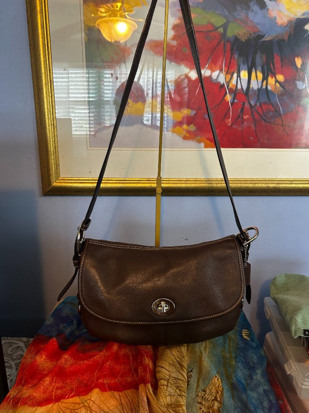 Coach Brown Legacy Turn lock Convertible Shoulder Bag